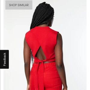 NWT Oak + Fort Black Knit Cropped Open Back Top